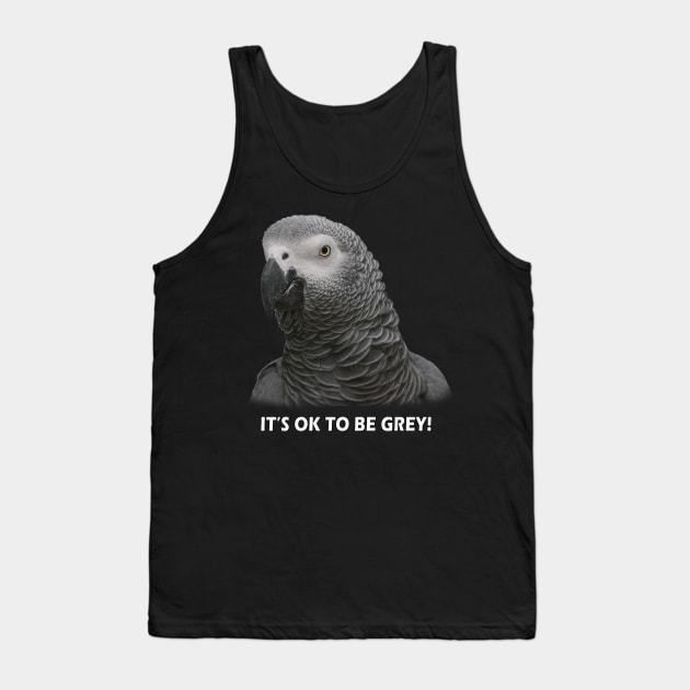 OK TO BE GREY Tank Top by JadeWelchBirds